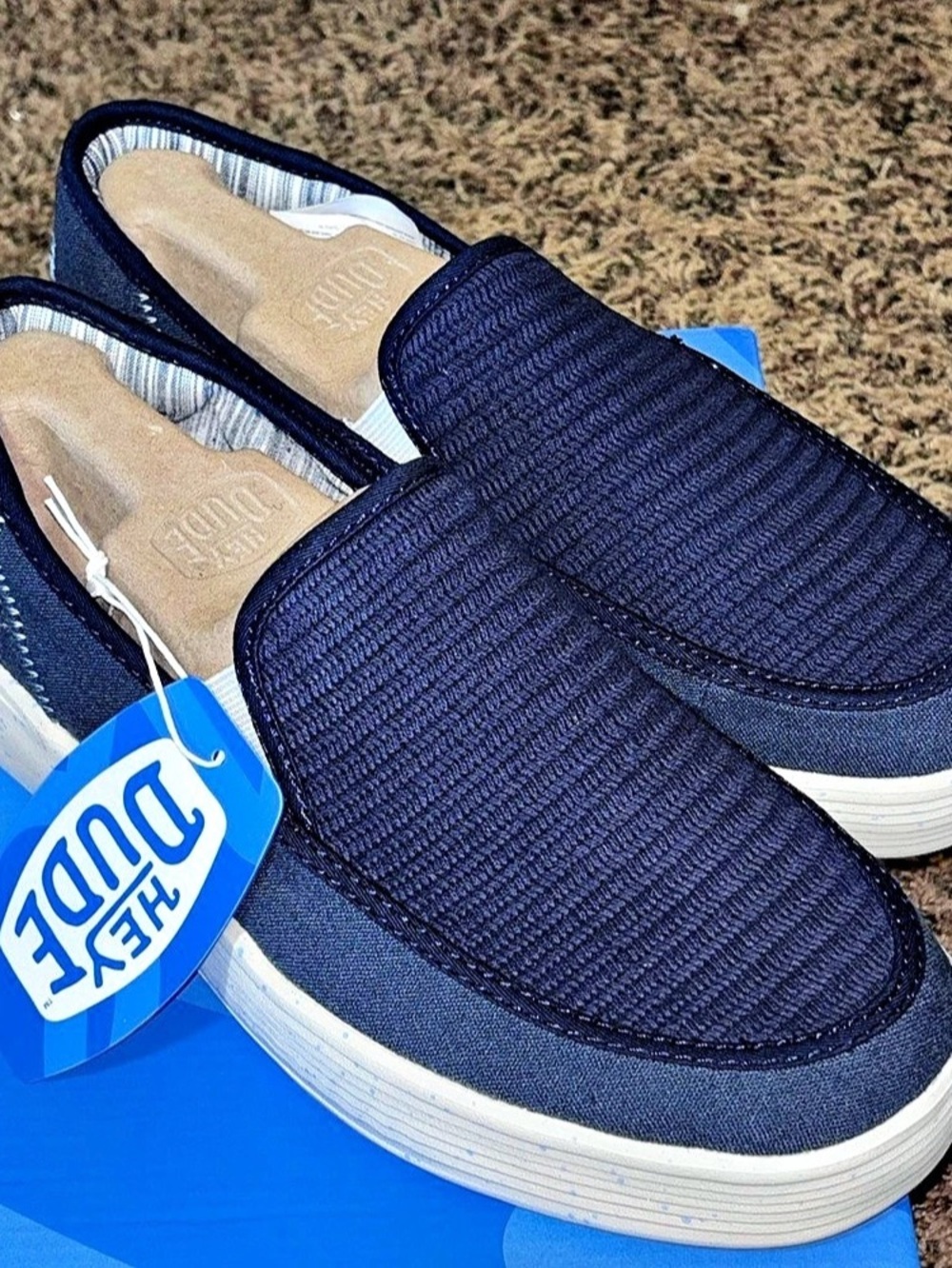 New Hey Dude Sunapee Coastline Slip On Shoes Men’s Size 9 Sneakers Navy Blue